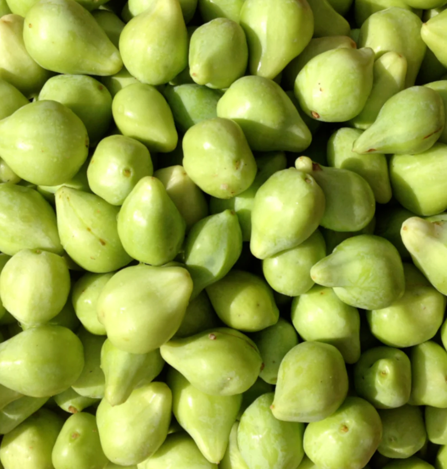 A dense pile of green Kakadu plums — Australian botanicals in skincare
