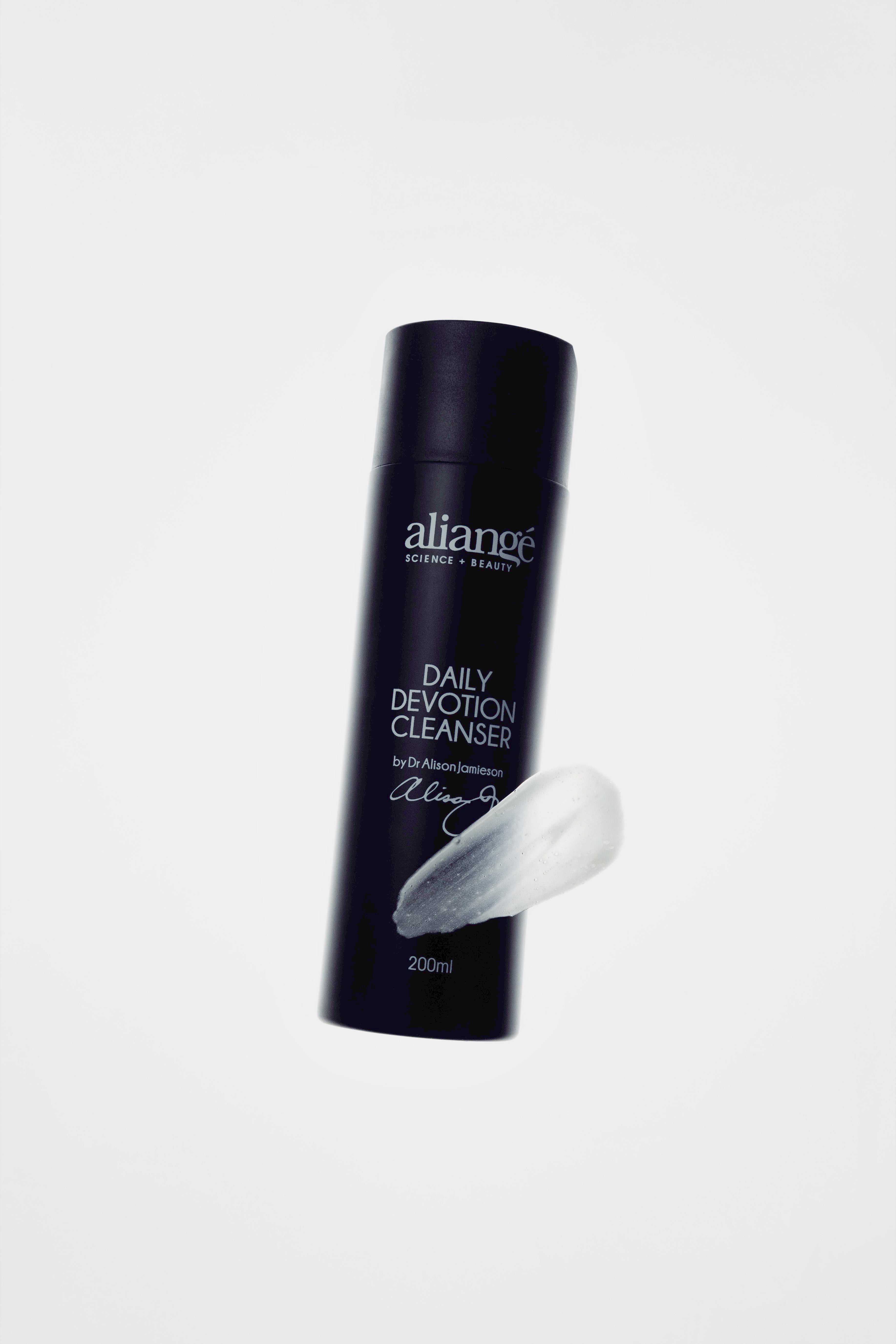 Aliangé Daily Devotion Cleanser 200ml editorial studio shot — Sunshine Coast doctor-led skincare