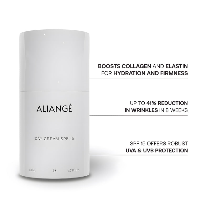Day Cream SPF 15 call-out — Aliangé Nambour-trialled daily SPF moisturiser, 50ml