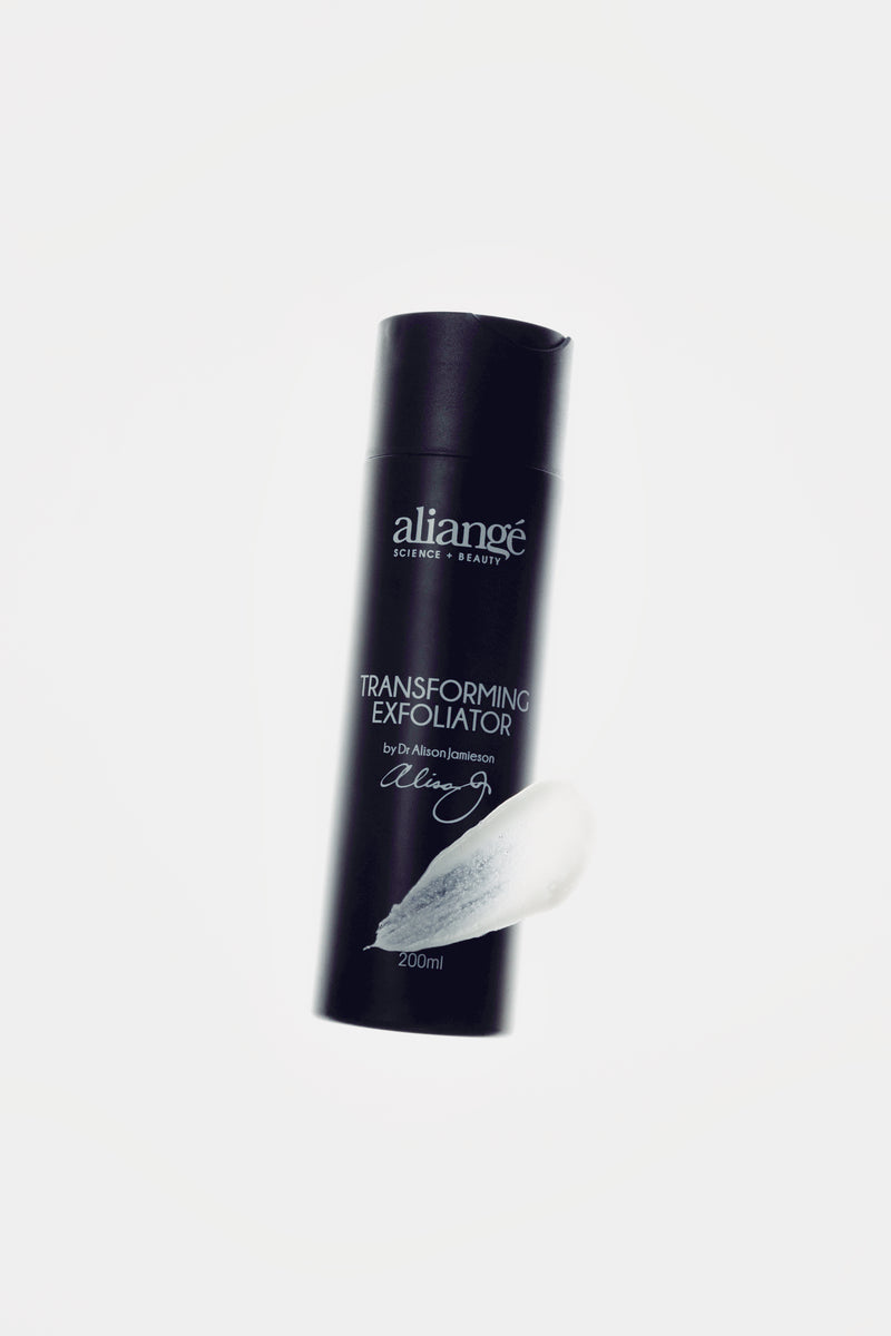 Aliangé Transforming Exfoliator 200ml editorial studio shot — Australian doctor-led skincare