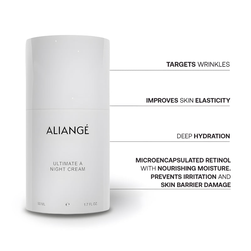 Ultimate A Night Cream + call-out — Aliangé retinol bakuchiol night cream, 50ml